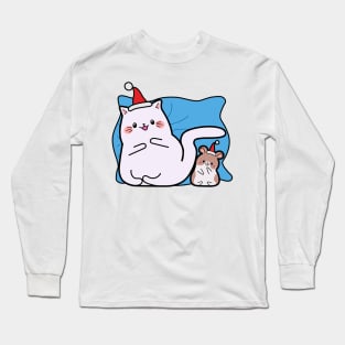 Kawaii style, Christmas, new year, mouse and cat kawaii, gifts Long Sleeve T-Shirt